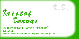 kristof darvas business card